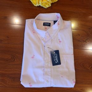 Chaps Flamingo Collared Button Down Shirt Sixe XL